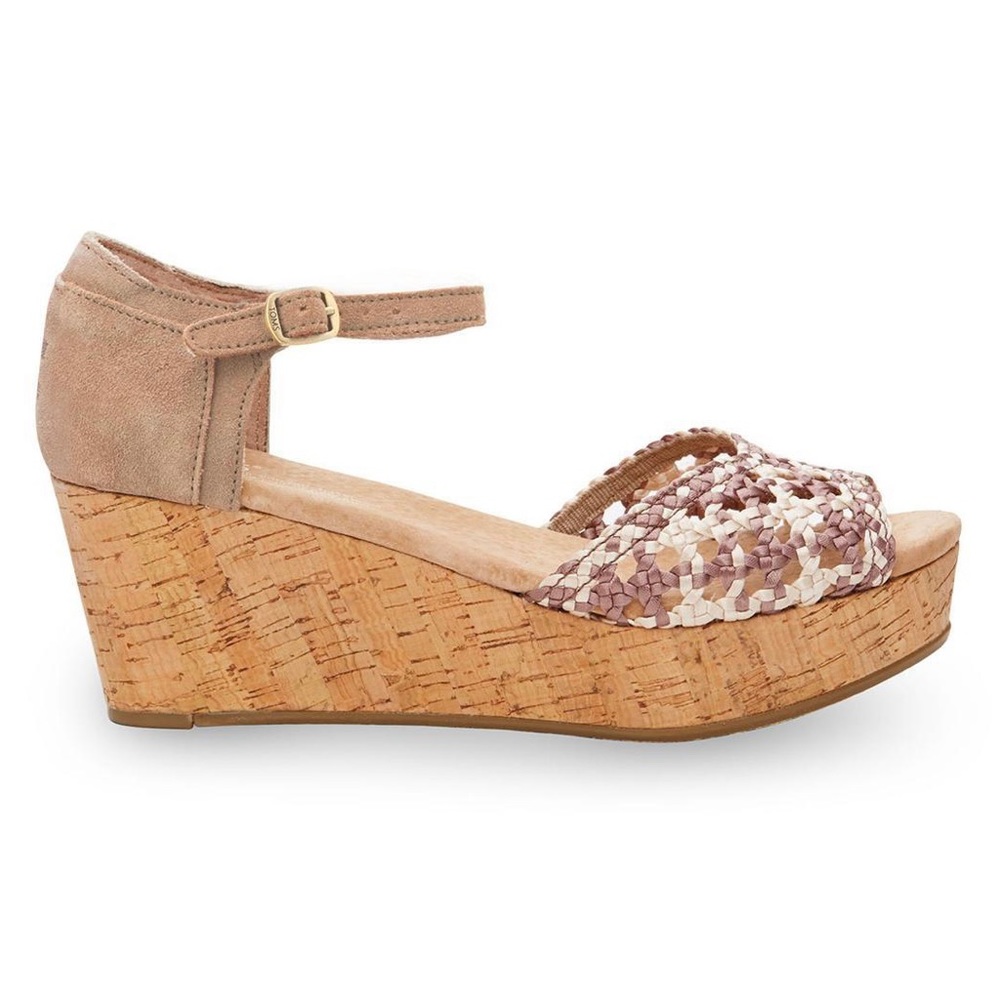 TOMS Stucco Satin Wedges